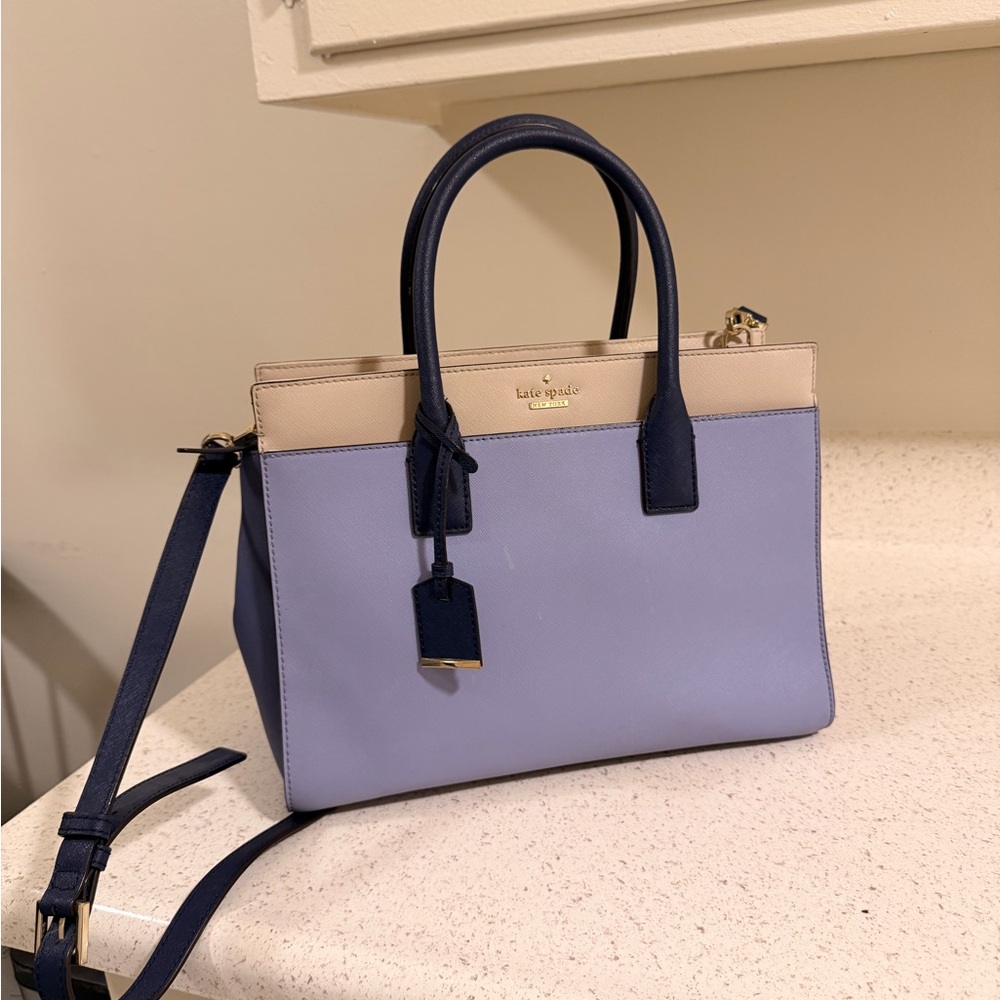 Kate Spade Cameron Medium Blue and Cream